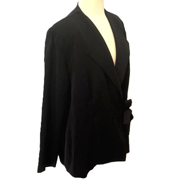 Jessica Howard Woman Navy Blue Blazer 18 Faux Wrap Business Office - Picture 3 of 6